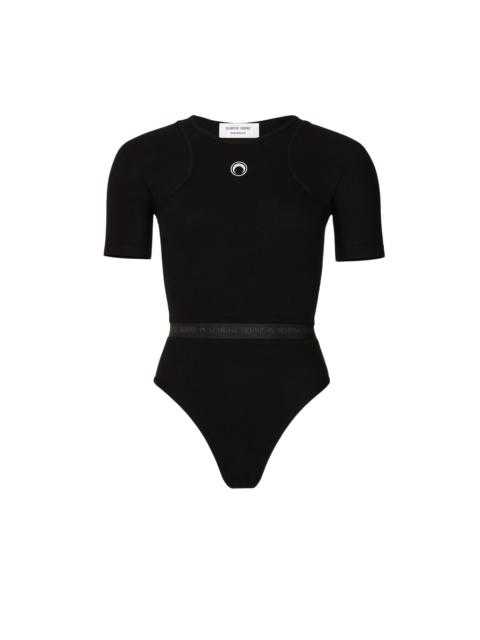 Organic-Cotton Ribbed Bodysuit