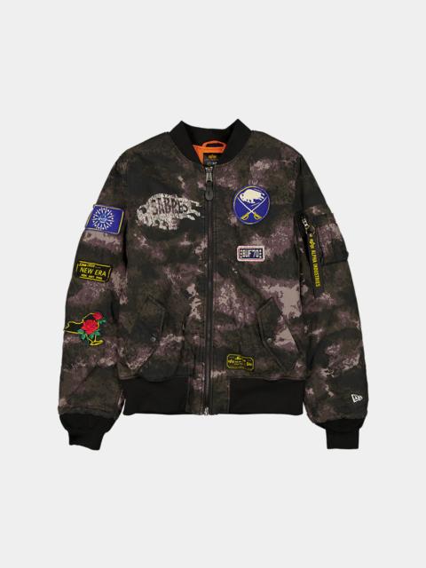 ALPHA INDUSTRIES BUFFALO SABRES X ALPHA X NEW ERA MA-1 BOMBER JACKET (BLACK CAMO)