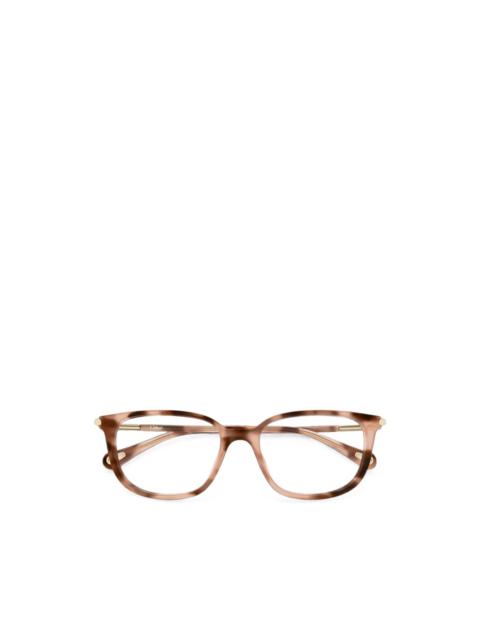 Chloé tortoiseshell-effect rectangle-frame glasses