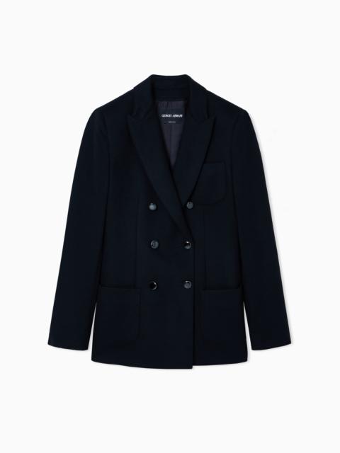 GIORGIO ARMANI VIRGIN WOOL와 CASHMERE에 있는 두 배 균형 잡힌 재킷