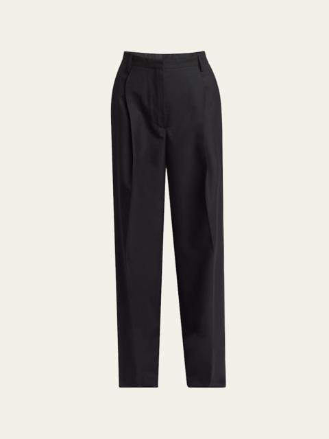 Dries Van Noten Porter Straight Leg Wool Pants