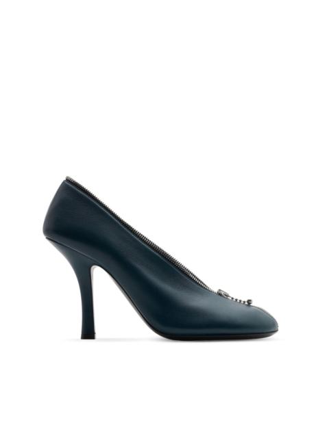 Baby Zip 100mm leather pumps