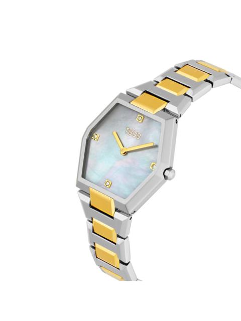 TOUS Analog Watch with steel and gold-colored steel bracelet and mother-of-pearl face TOUS KARAT EIGHT