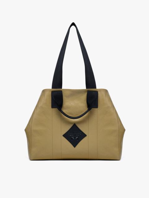 MCM Diamond Tote in Canvas Leather Mix