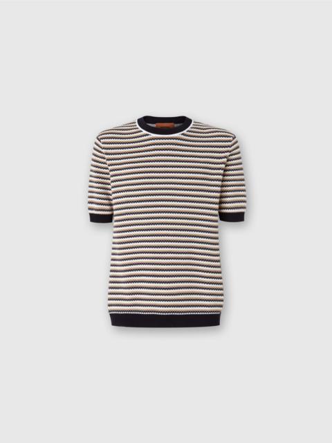 Missoni Zigzag cotton knit T-shirt with contrasting piping