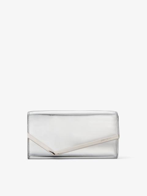 JIMMY CHOO Emmie
Silver Mirror Fabric Clutch Bag