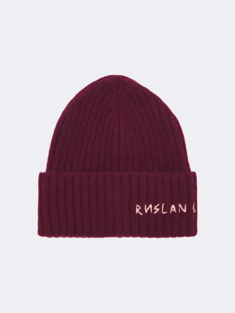 RUSLAN BAGINSKIY Logo ribbed-knit cashmere beanie