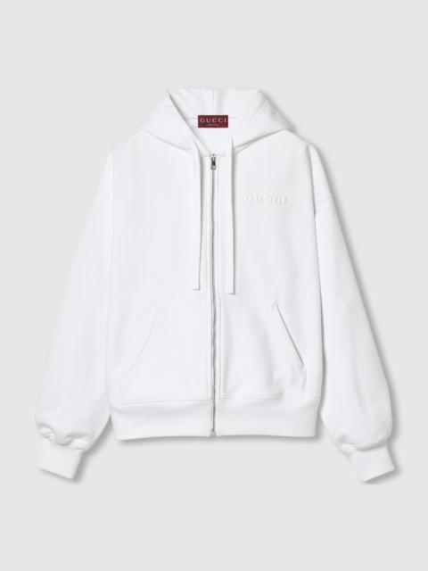 GUCCI Felted cotton jersey zip jacket