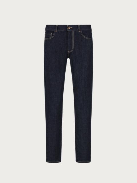 Canali DARK WASH STRETCH DENIM 5-POCKET PANTS