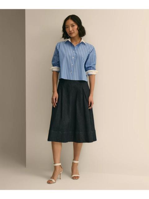 Brooks Brothers Cotton Blend A-Line Denim Skirt