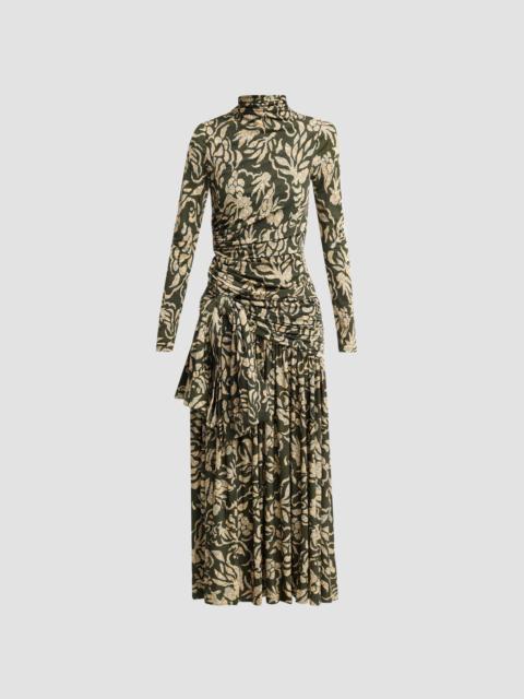 ULLA JOHNSON Women's Katy Draped Jersey Maxi Dress - Khaki Floral