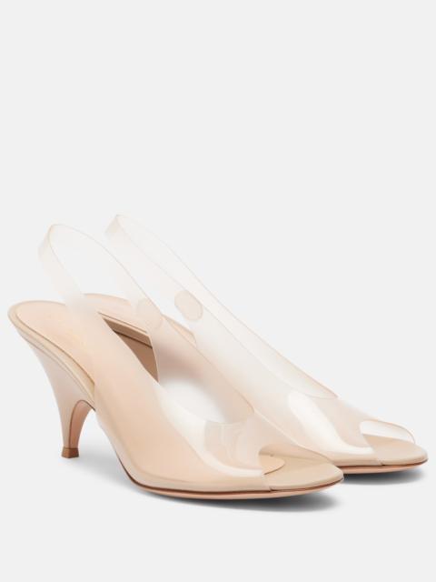 Gianvito Rossi Leather-trimmed slingback sandals