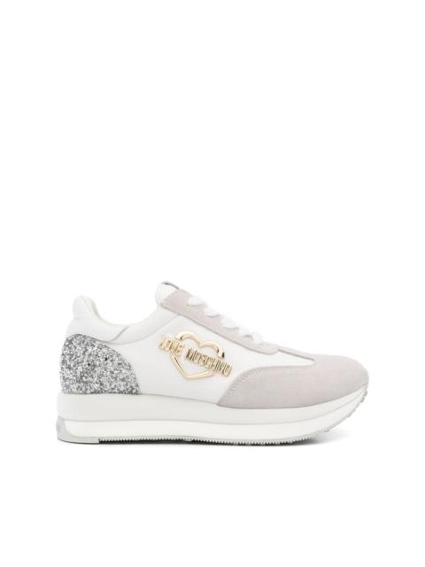 Moschino logo-plaque suede sneakers