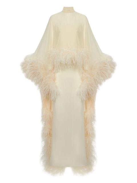 Taller Marmo feather-embellishment maxi dress