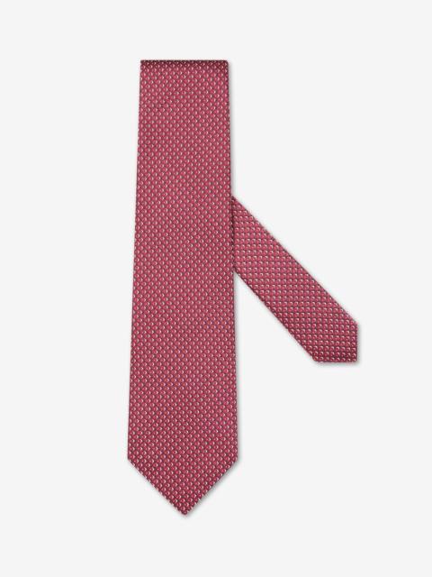 CORNELIANI Burgundy pure silk tie with geometric pattern