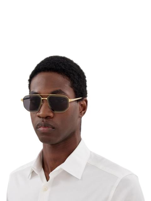 Cartier Men's Santos Classic 60MM Navigator Sunglasses - Gold Black
