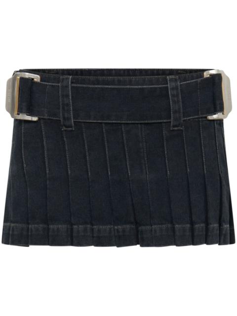 Black Darted Denim Mini Skirt