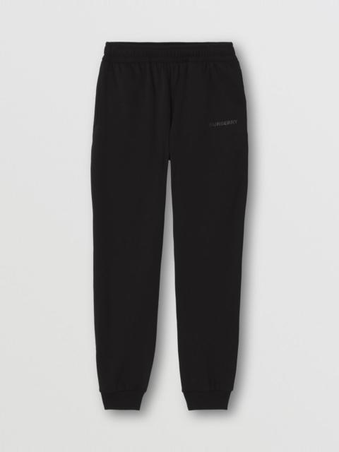Burberry Logo Print Stretch Cotton Jogging Pants