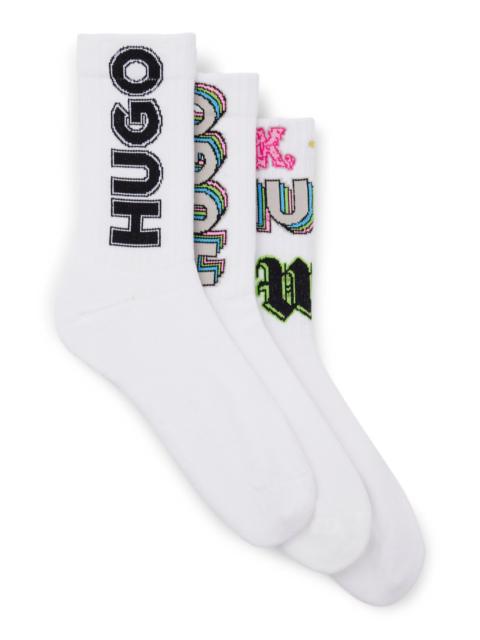 HUGO THREE-PACK OF SHORT SOCKS WITH LOGOS