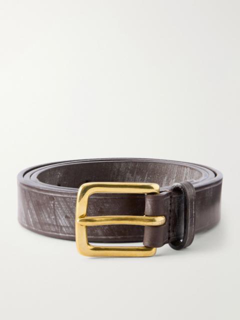 Drake's 2cm Leather Belt Brown