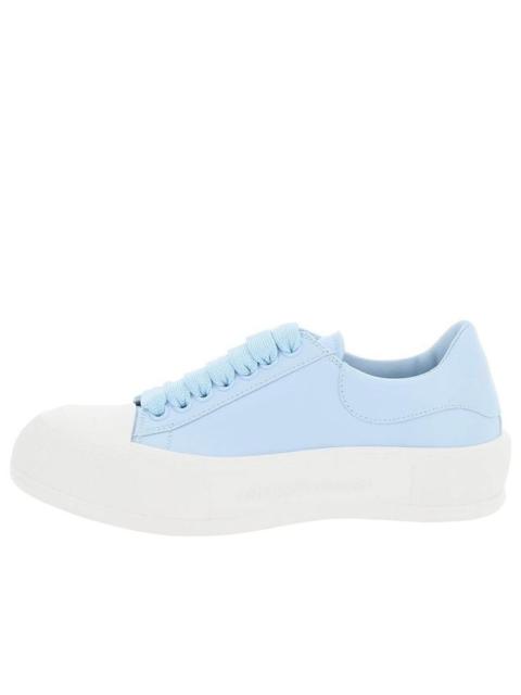 Alexander McQueen (WMNS) Alexander McQueen Deck Plimsoll Lace-Up Sneakers 'Blue White' 667245WIAB64469