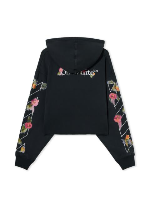 Off-White Bookish Flower Poket Crop Hoodie