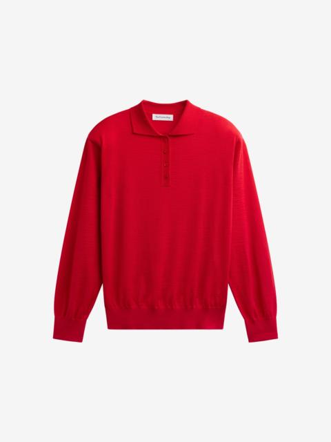 The Frankie Shop Avallon Padded Knit Polo - Red
