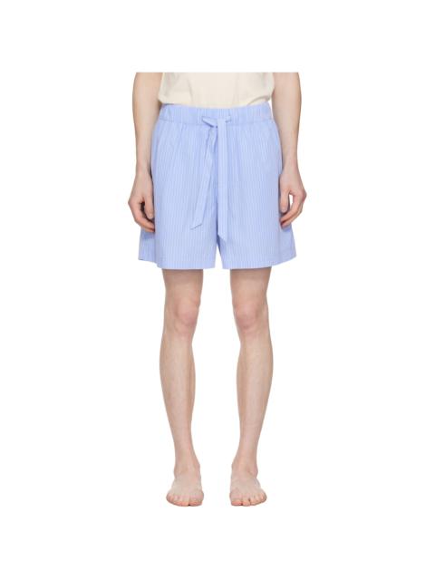 TEKLA Blue Poplin Pyjama Shorts