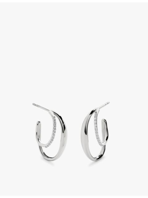 MONICA VINADER Nura Wrap medium sterling-silver and 0.114ct brilliant-cut lab-grown diamond hoop earrings