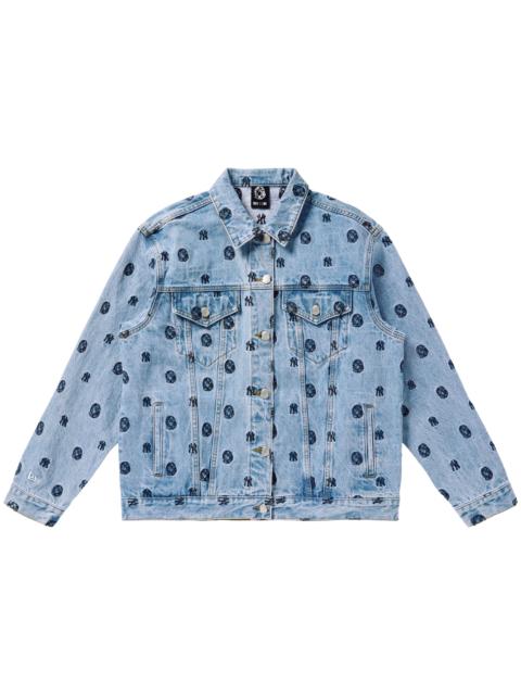 BILLIONAIRE BOYS CLUB NY YANKEES EMBROIDERED DENIM TRUCKER JACKET