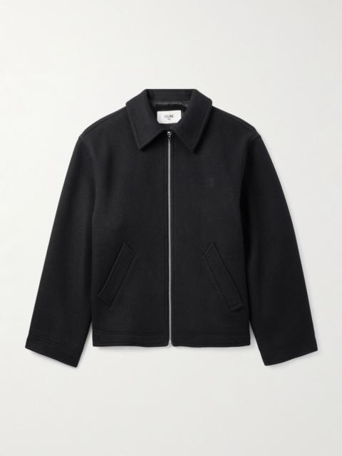 CELINE Logo-Embroidered Wool-Felt Jacket Black