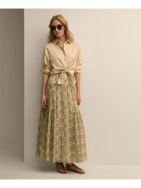 Brooks Brothers Mosaic Motif A-Line Skirt