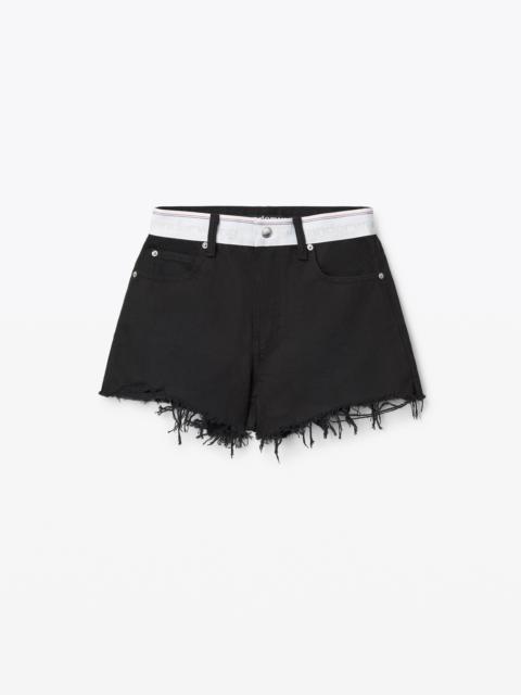 Alexander Wang LOGO BITE SHORT IN BLACK DENIM