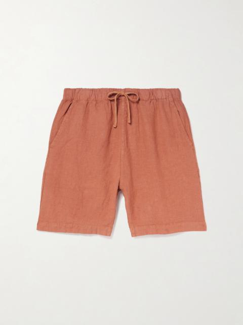 Hartford Joggy Straight-Leg Linen Bermuda Shorts