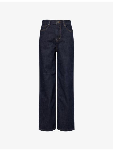 self-portrait Straight-Leg  High-Rise Denim Jeans