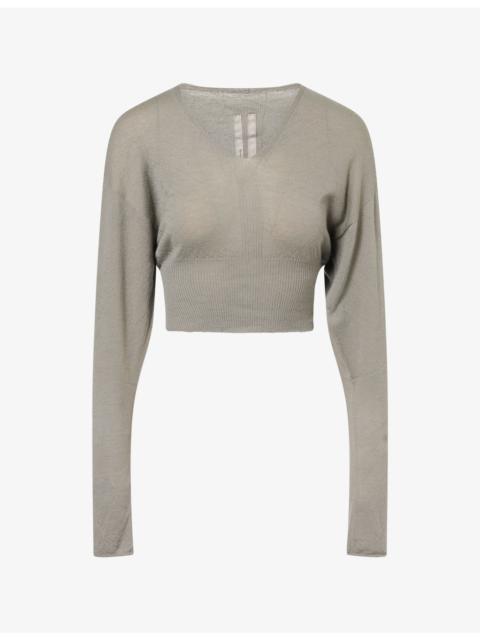 Rick Owens V-Neck Cropped Cashmere Jumper