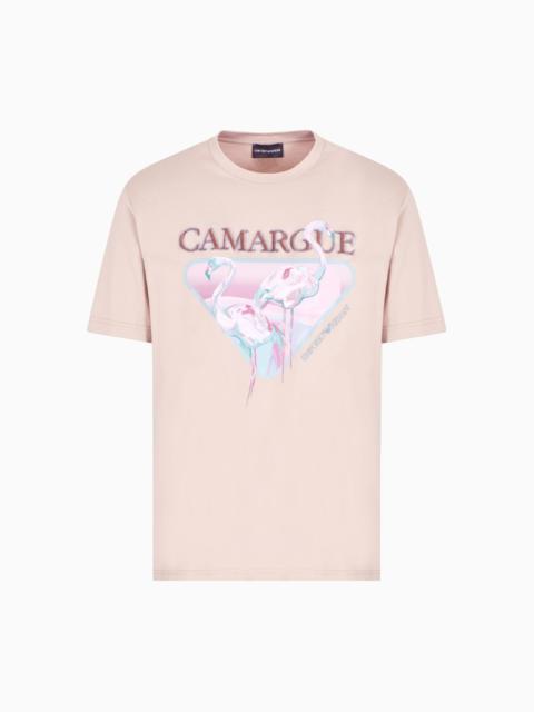 EMPORIO ARMANI ASV JERSEY T-SHIRT WITH CAMARGUE PRINT