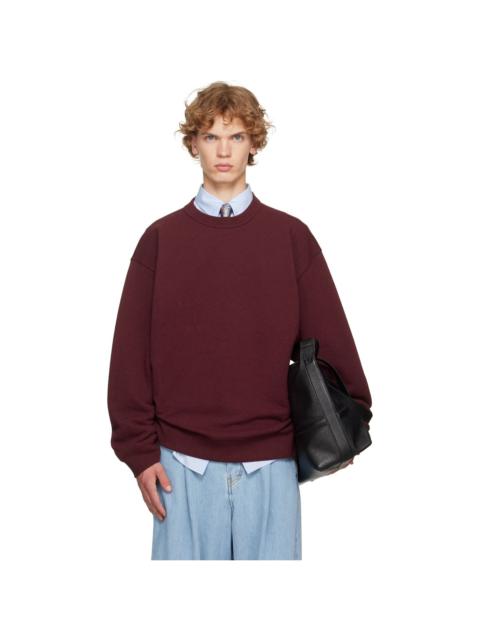 Dries Van Noten Burgundy Oversized Cotton Sweatshirt