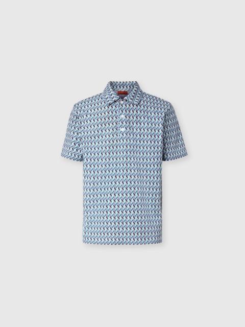 Missoni Polo in cotton piqué with zig zag motif