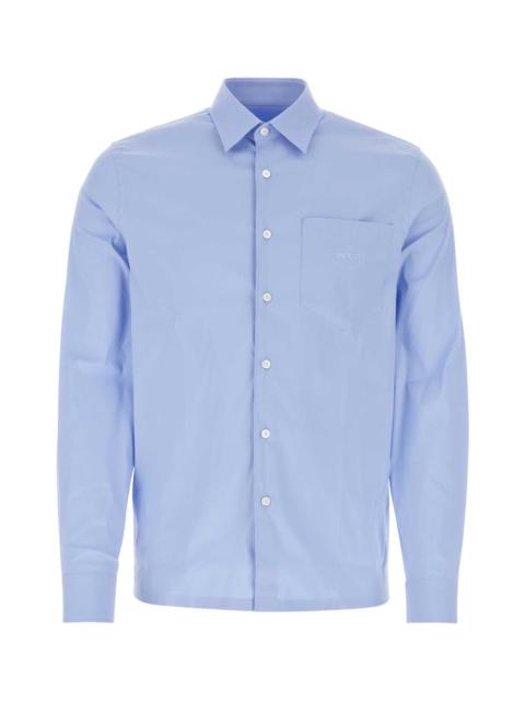 Prada 분말 파란 Poplin 셔츠