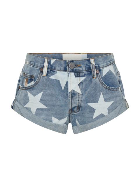 ONE TEASPOON Bandits Low Waist Denim Shorts - Starwash Blue
