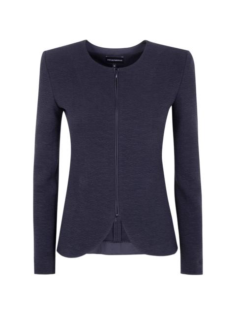 EMPORIO ARMANI zip textured jacket