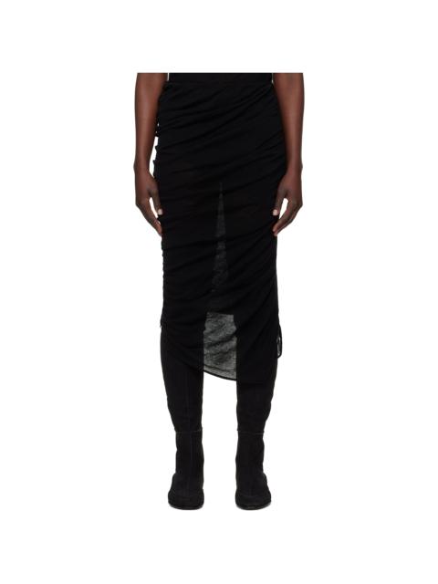 ISSEY MIYAKE Black Ambiguous Wool Midi Skirt