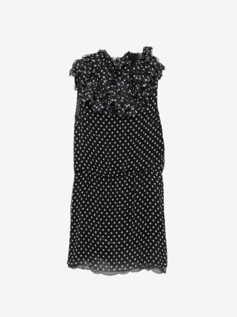 N°21 polka dot ruffled midi dress