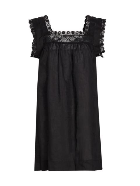 DÔEN Women's Almadia Lace-Detailed Shift Dress - Black