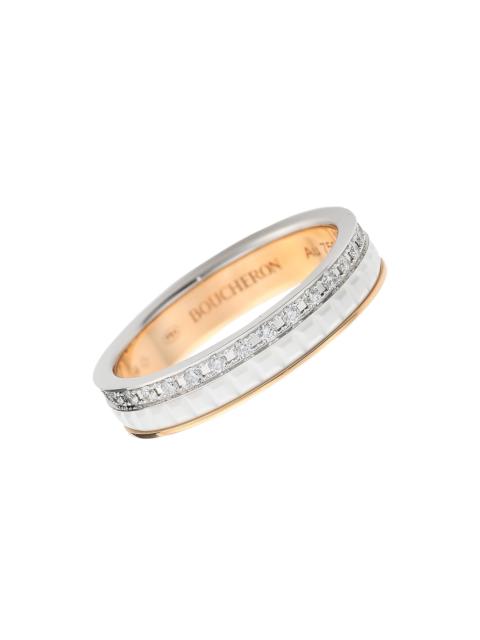 Boucheron Women's Quatre White Edition Two-Tone 18K Gold, Ceramic & 0.24 TCW Diamond Wedding Band - Gold
