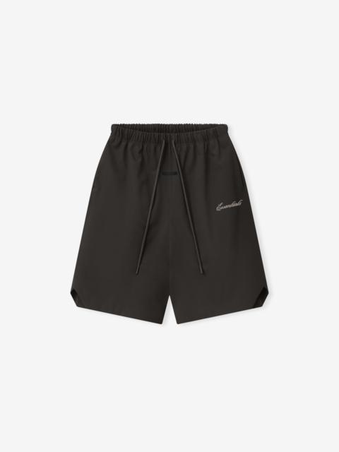 ESSENTIALS Bonded Nylon Signature Relaxed Short W/ Slit