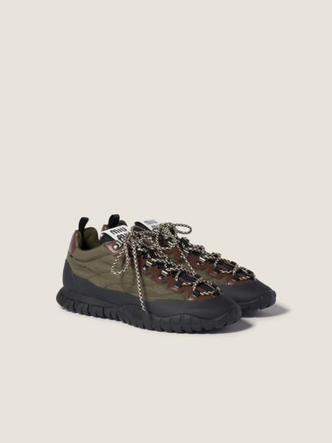 Miu Miu Technical fabric and leather sneakers