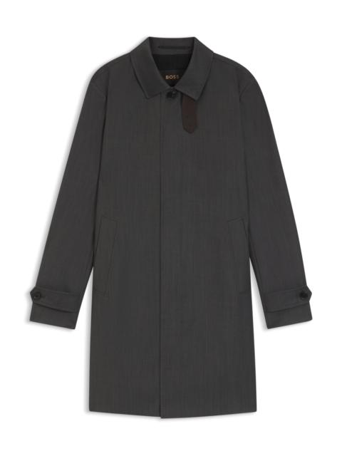 BOSS VIRGIN-WOOL COAT WITH WATER-REPELLENT FINISH