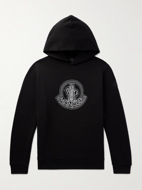 Moncler Logo-Appliquéd Printed Cotton-Jersey Hoodie